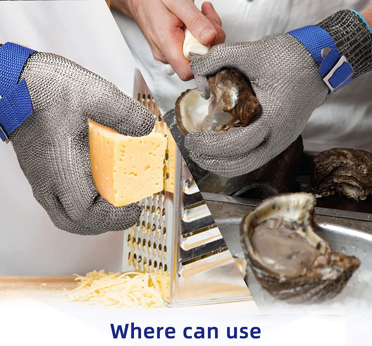🧤 Metal Mesh Cut-Resistant Glove – Reusable Hand Protection for Sharp Food Prep