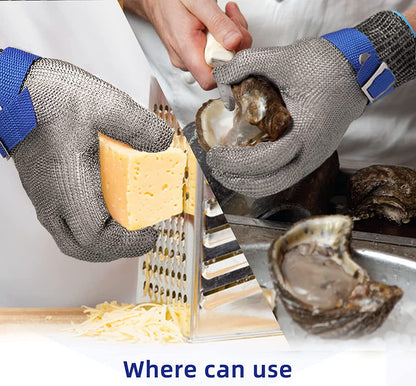 🧤 Metal Mesh Cut-Resistant Glove – Reusable Hand Protection for Sharp Food Prep