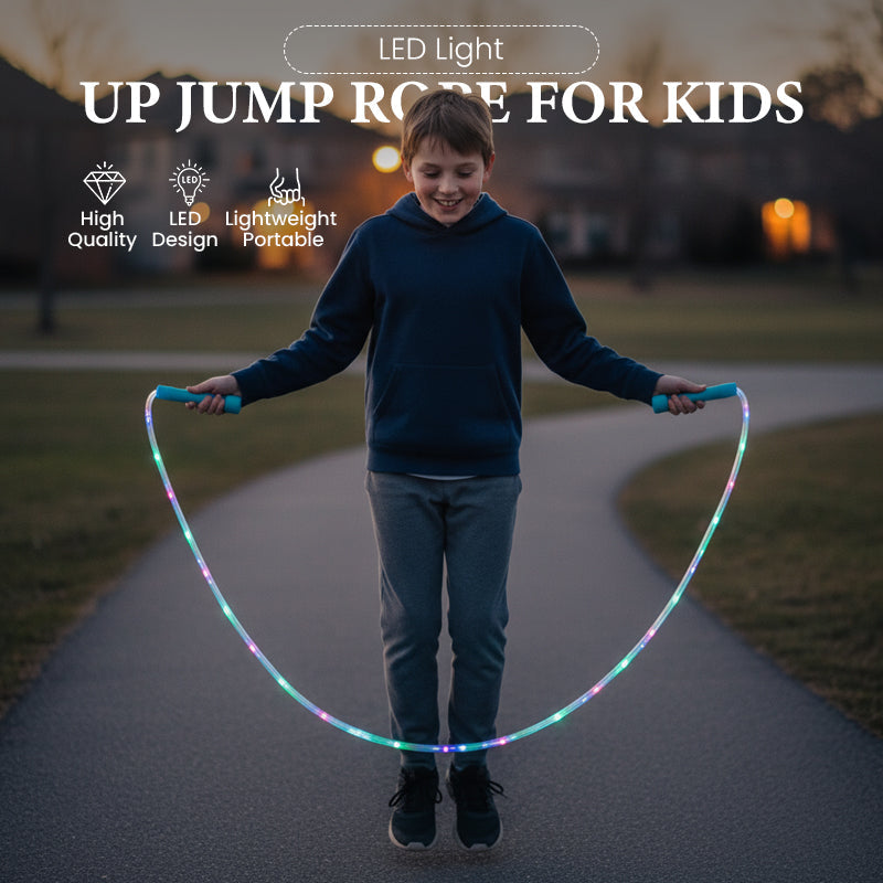 🌈 LED Light-Up Jump Rope for Kids – 3 Glow Modes & Adjustable Fit