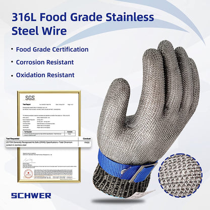 🧤 Metal Mesh Cut-Resistant Glove – Reusable Hand Protection for Sharp Food Prep