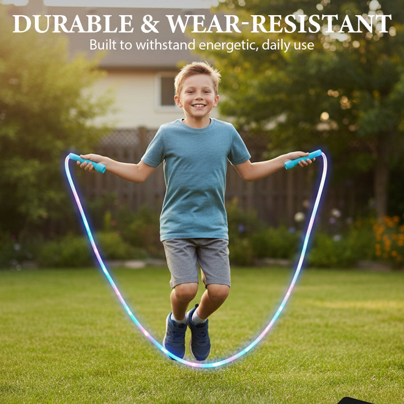 🌈 LED Light-Up Jump Rope for Kids – 3 Glow Modes & Adjustable Fit
