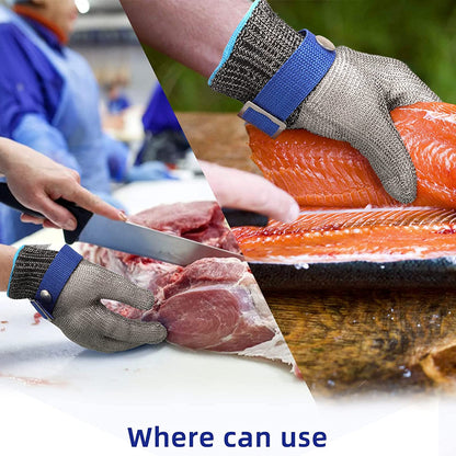 🧤 Metal Mesh Cut-Resistant Glove – Reusable Hand Protection for Sharp Food Prep