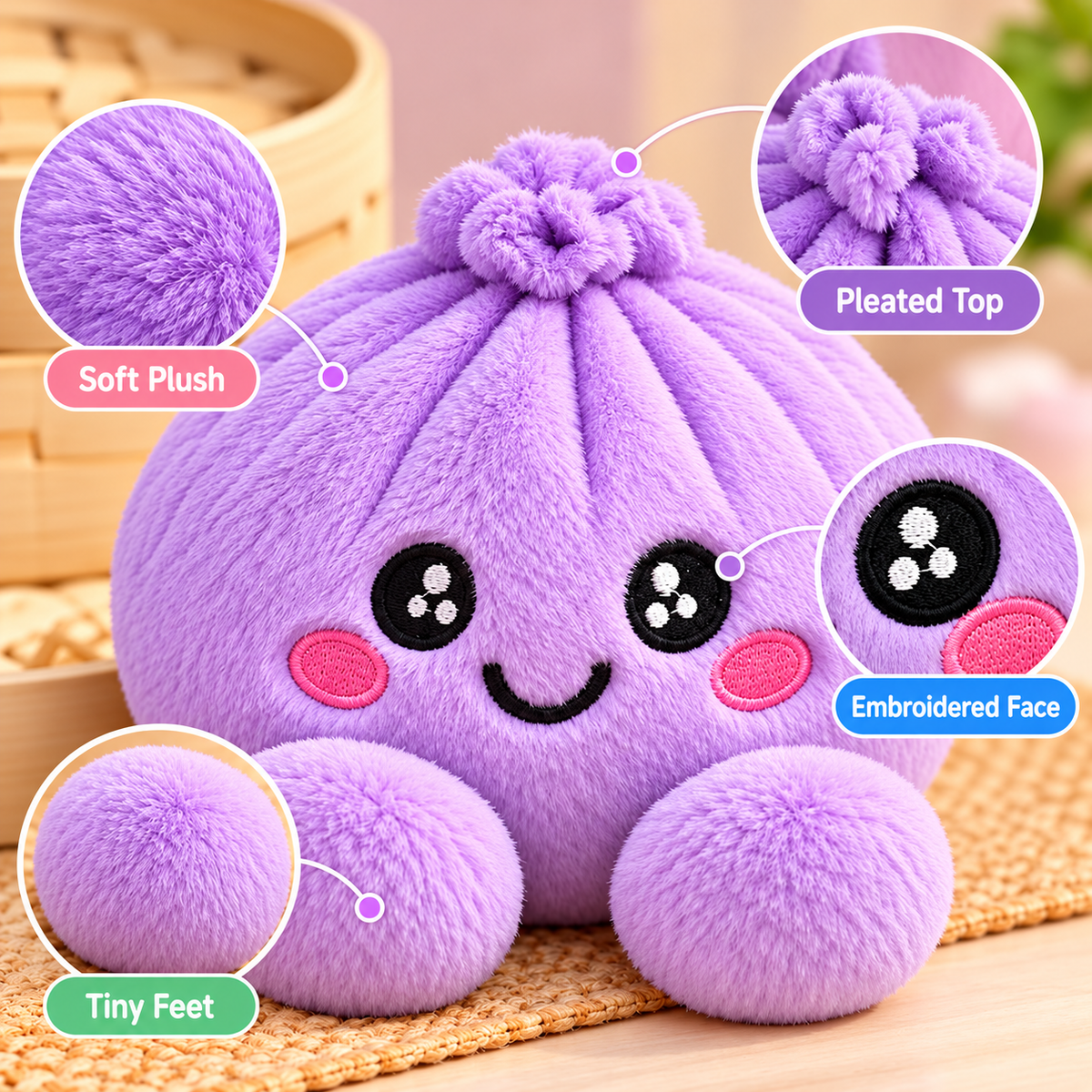 🥟 Mystery Dumpling Squishy – Pop the Lid & Meet Your Surprise Plush 🌈