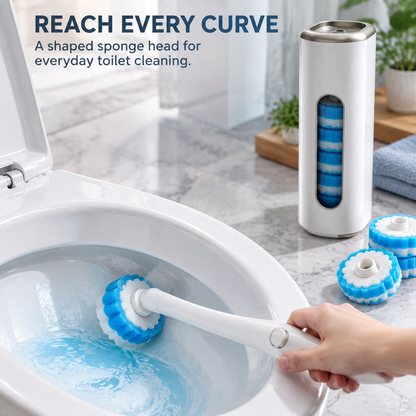 🧼 Disposable Toilet Brush Cleaning System with Replaceable Heads & Storage Holder