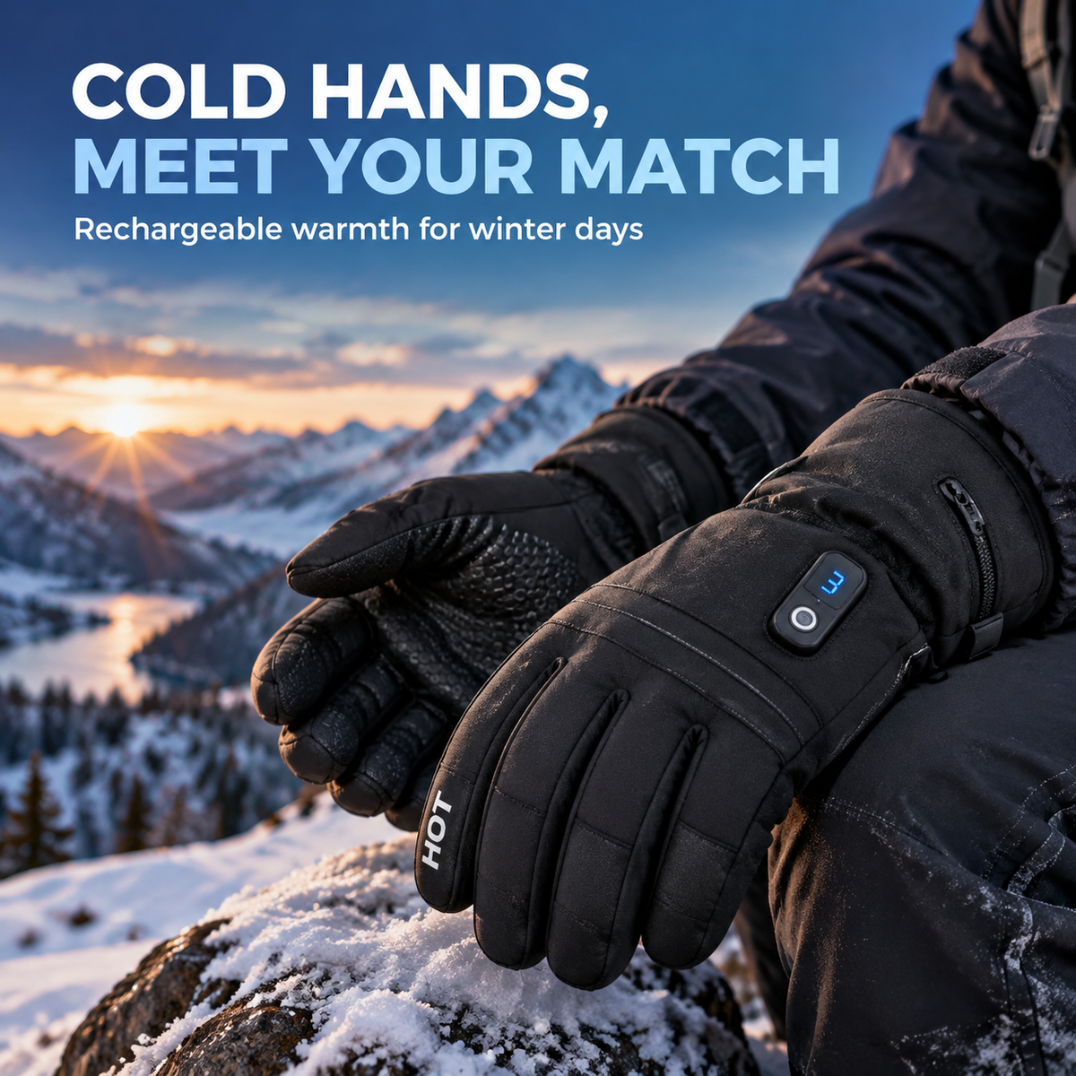 🔥 Rechargeable Heated Gloves — 3000mAh Battery, 3 Heat Levels & Touchscreen Control