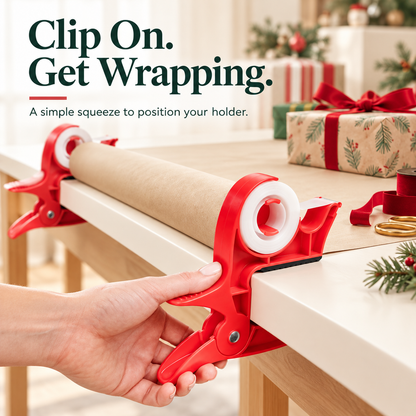 🔥🎄 Christmas Best Seller! 🎁 Gift-Wrapping Made Easy – Hands-Free Wrapping Paper Holder & Tape Dispenser ！！！✨