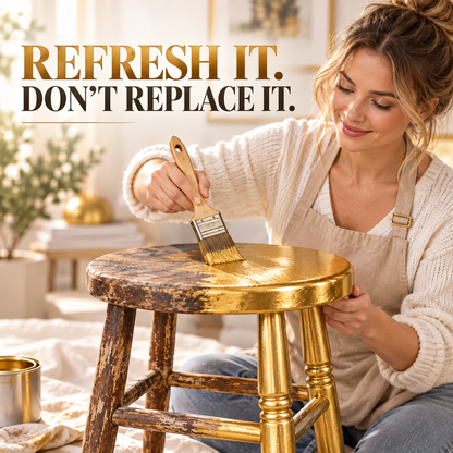 ✨ Metallic Gold Finish Paint – Rich Shimmer for Furniture, Décor & DIY Projects