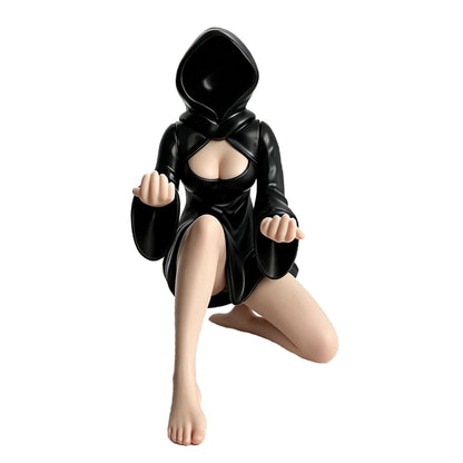 Mystic Veiled Figure Shelf Statue ✦ Dark Fantasy Resin Decor