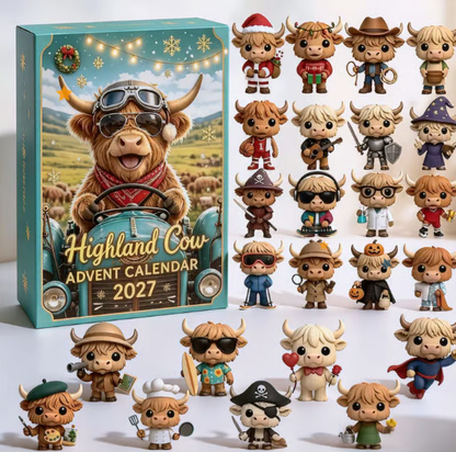 Highland Cow Advent Calendar – 24 Days of Cute Collectible Christmas Surprises