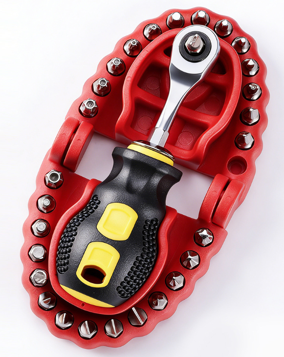 30-in-1 Tooth-Shaped Drill Bit Holder & Screwdriver Bit Set