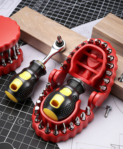 30-in-1 Tooth-Shaped Drill Bit Holder & Screwdriver Bit Set