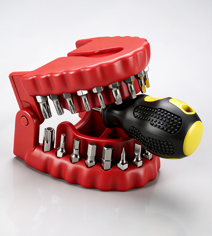30-in-1 Tooth-Shaped Drill Bit Holder & Screwdriver Bit Set