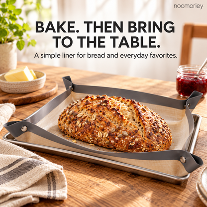 🍪✨ 2-in-1 Snap-Up Silicone Baking Mat – Nonstick Oven Liner for Easier Roasting & Cleanup 🍗