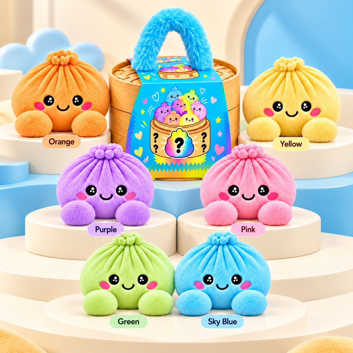 🥟 Mystery Dumpling Squishy – Pop the Lid & Meet Your Surprise Plush 🌈