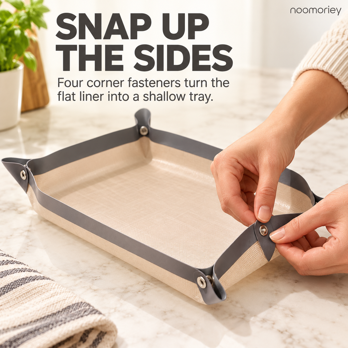 🍪✨ 2-in-1 Snap-Up Silicone Baking Mat – Nonstick Oven Liner for Easier Roasting & Cleanup 🍗