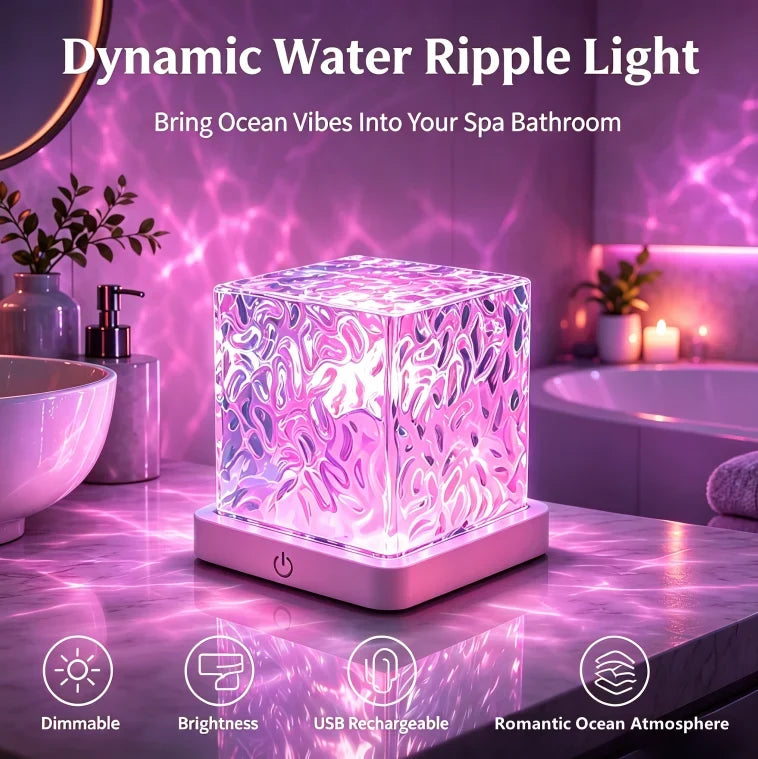 🌈Rechargeable Waterproof Shower Light -16 Colors Ocean Wave Projector with Remote