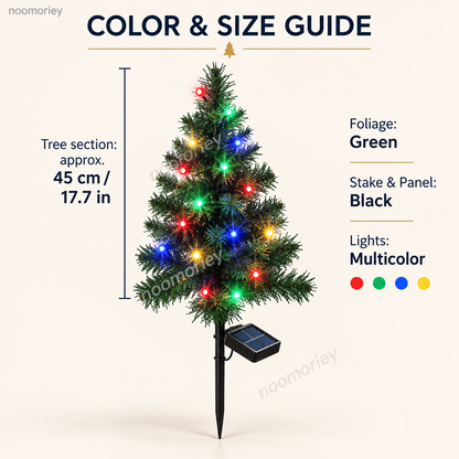 🎄 Solar Christmas Tree Stake Lights – Multicolor Outdoor Holiday Decor | 1 or 4 Trees