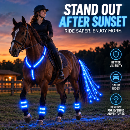 🔥Last Day 50%❤️🐎 LED Horse Night Riding Lights – Full-Body Glow Kit with Enhanced Visibility & 12 Lighting Modes