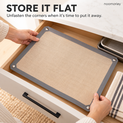 🍪✨ 2-in-1 Snap-Up Silicone Baking Mat – Nonstick Oven Liner for Easier Roasting & Cleanup 🍗