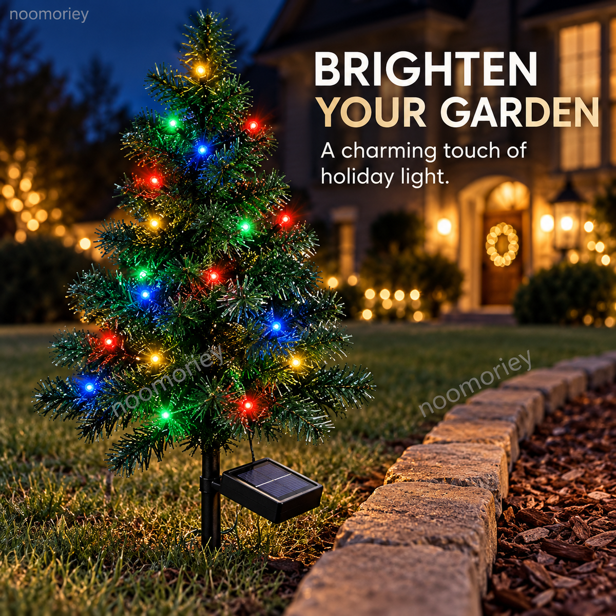 🎄 Solar Christmas Tree Stake Lights – Multicolor Outdoor Holiday Decor | 1 or 4 Trees