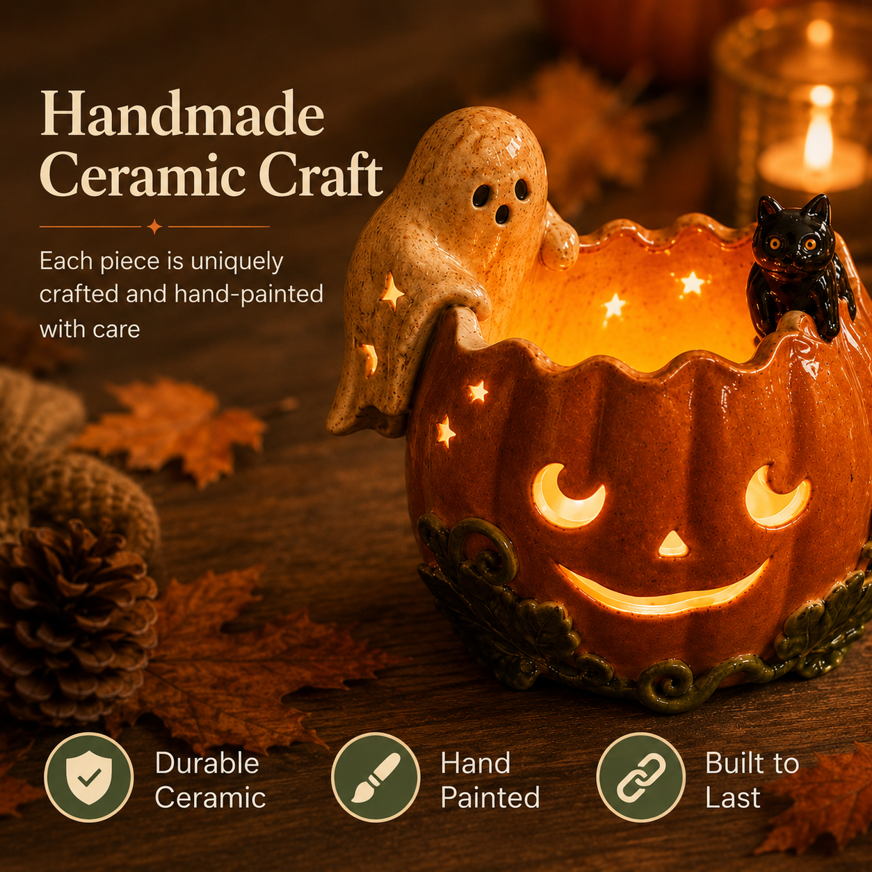 ✨Whimsical Ceramic Pumpkin Holder🎃