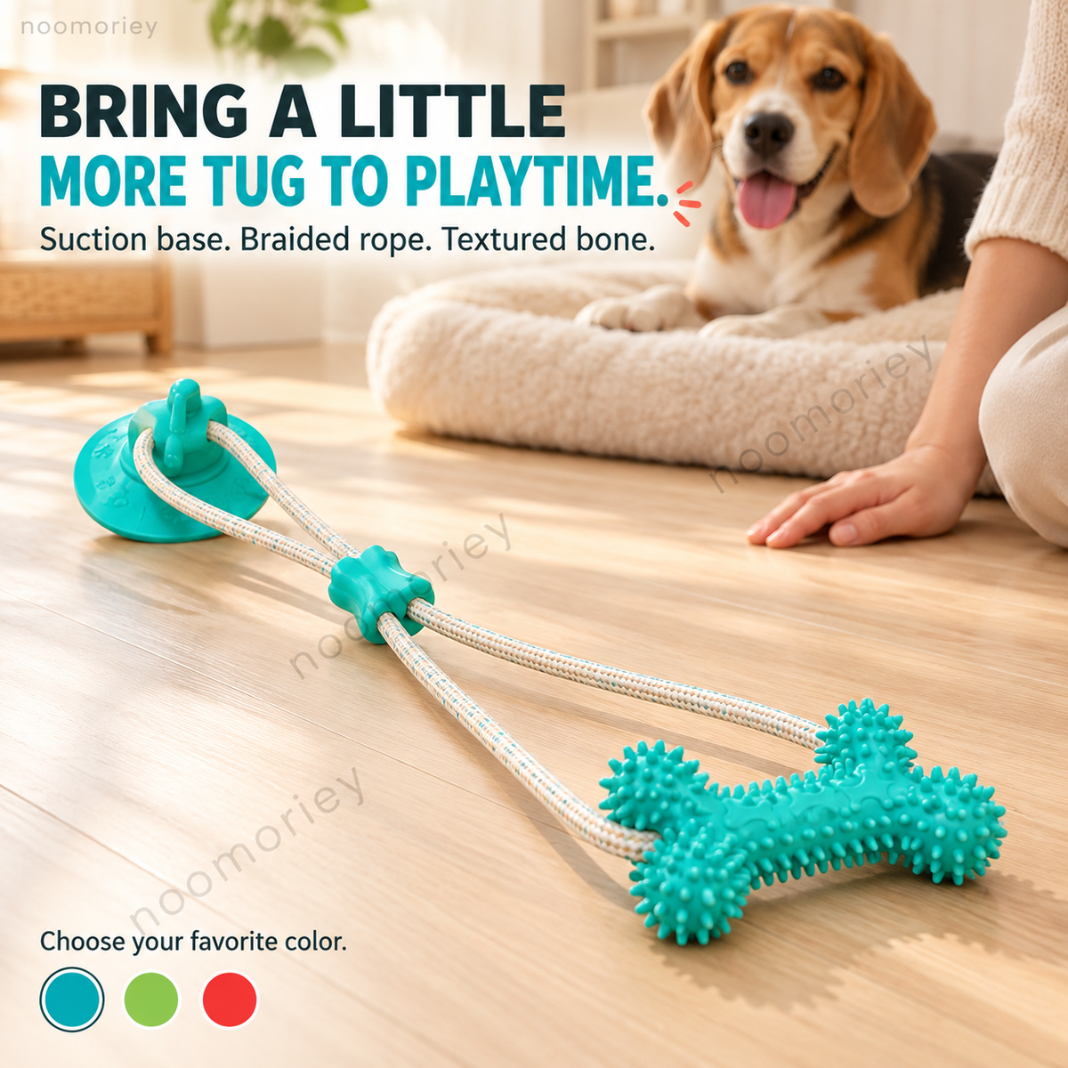 🐾Interactive Suction Cup Dog Tug Toy – Braided Rope Chew Toy with Textured Bite Grip for Indoor Play