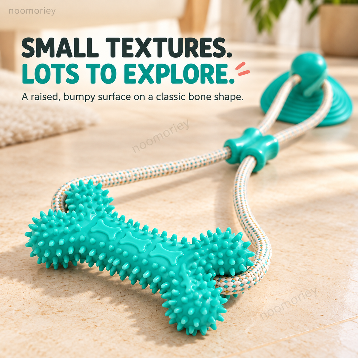 🐾Interactive Suction Cup Dog Tug Toy – Braided Rope Chew Toy with Textured Bite Grip for Indoor Play