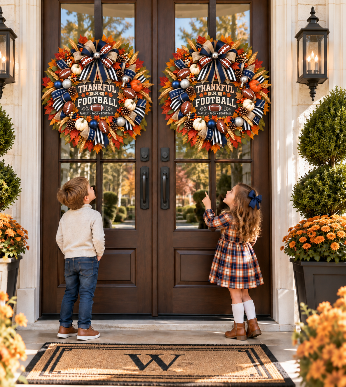 🏈🪷Thanksgiving Football Wreath, Best Front Door Wreath of 2026