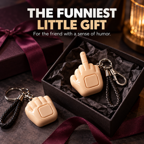 😂🖕 Press-to-Pop Middle Finger Prank Keychain – Funny Retractable Hand Charm & Novelty Gift 🎁