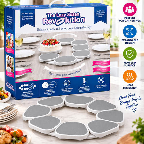 🍽️ Expandable Lazy Susan Turntable – Easy Food Sharing for Every Gathering