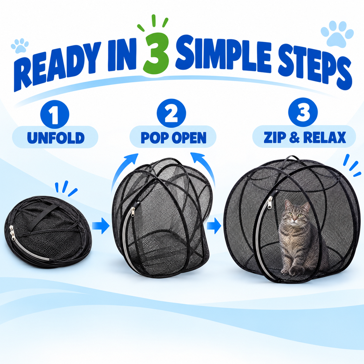 🐱 Pop-Up Cat Playpen 🌿 Fresh Air, Safe Space, Happy Cat