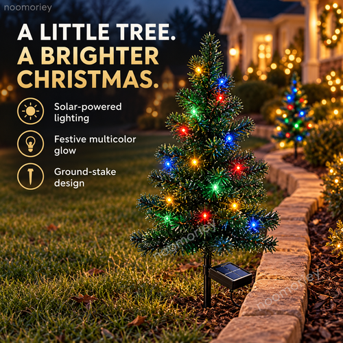 🎄 Solar Christmas Tree Stake Lights – Multicolor Outdoor Holiday Decor | 1 or 4 Trees