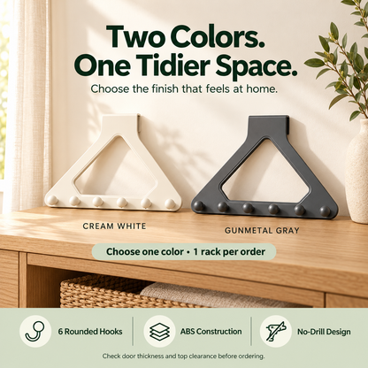 6-Hook Over-the-Door Organizer – No-Drill Space-Saving Hanging Rack ✨