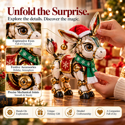 🎄 2-in-1 Christmas Donkey Transforming Egg – Festive Mechanical Collectible Figure
