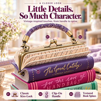 📚 Vintage Book Stack Handbag – A Storybook Statement for Book Lovers