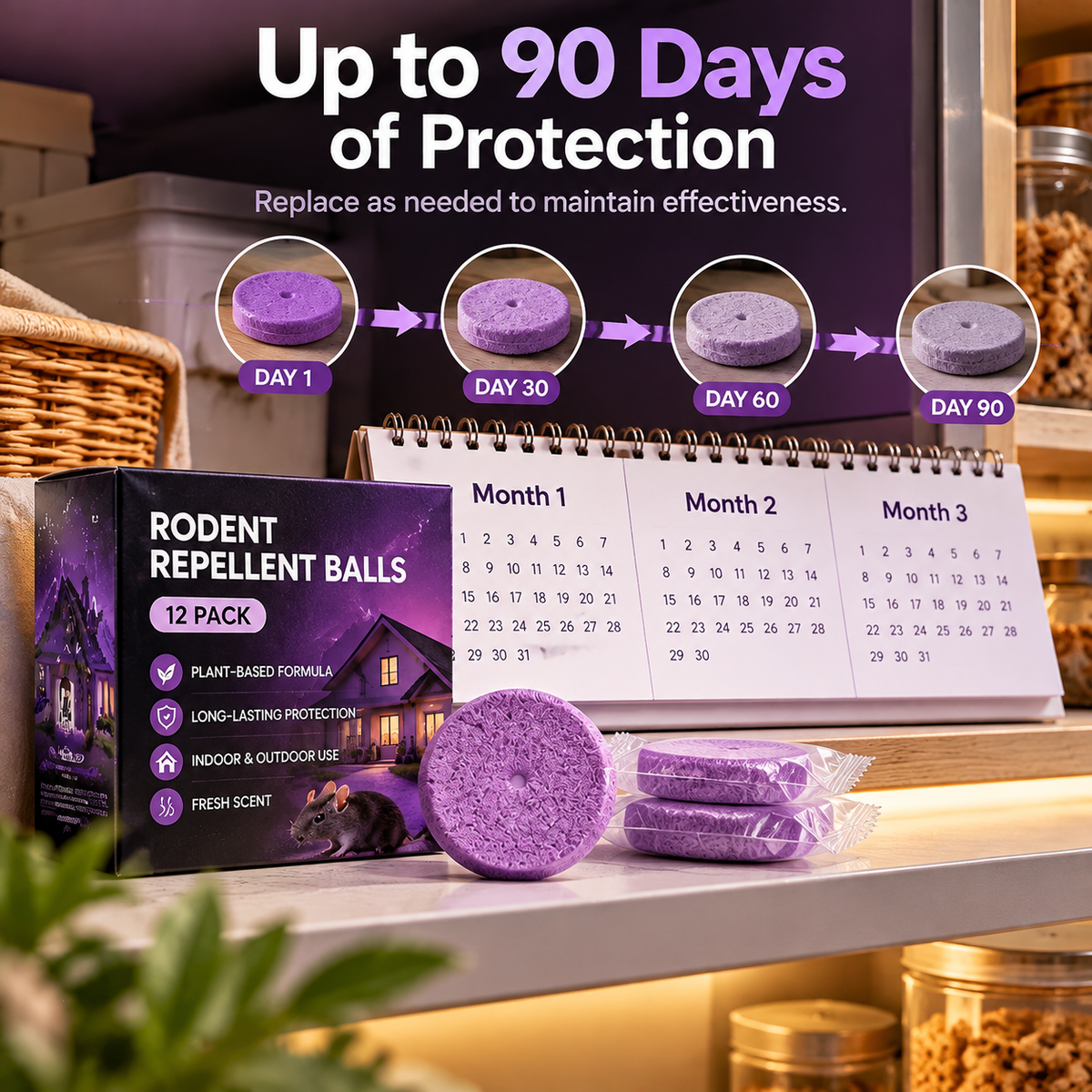 Original product graphic advertising up to 90 days of protection
