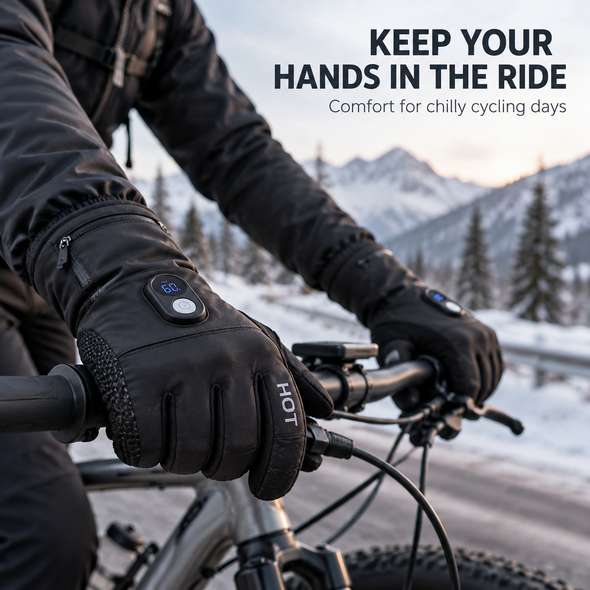 🔥 Rechargeable Heated Gloves — 3000mAh Battery, 3 Heat Levels & Touchscreen Control