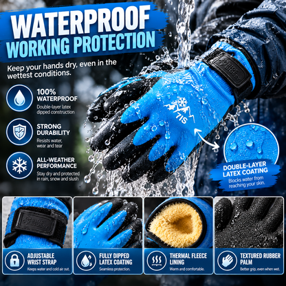 🧤 Waterproof Insulated Winter Work Gloves – Heavy-Duty Grip