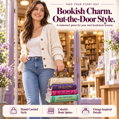 📚 Vintage Book Stack Handbag – A Storybook Statement for Book Lovers