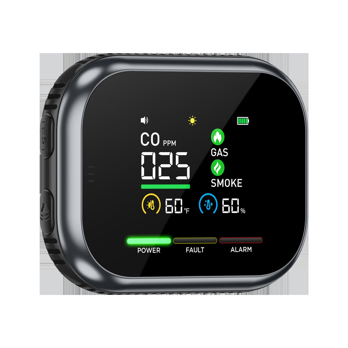 🛡️ Multi-Function Home Air Monitor – LCD Display, Audible Alerts & Battery Backup