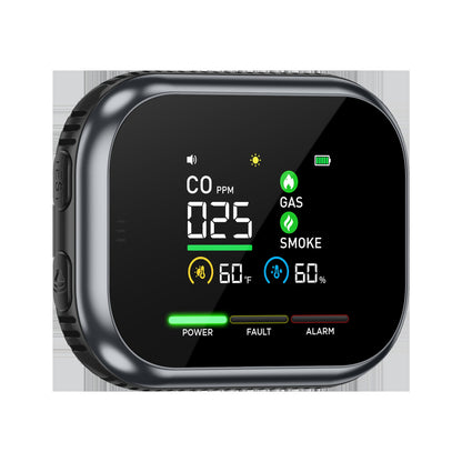 🛡️ Multi-Function Home Air Monitor – LCD Display, Audible Alerts & Battery Backup