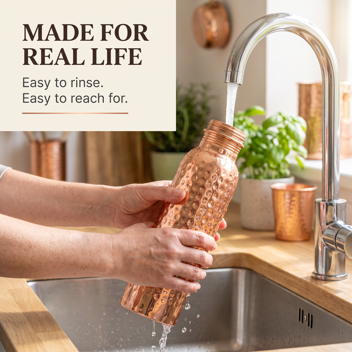 ✨Pure Hammered Copper Water Bottle 800 ML - Ayurvedic Detox Bottle