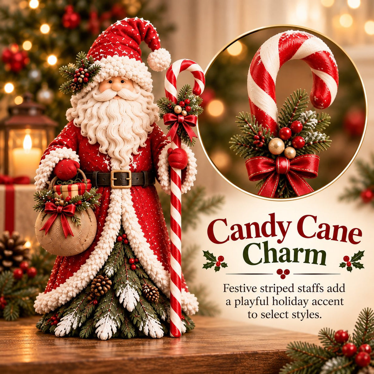 Christmas decorative figure in the shape of a Christmas tree – Santa Claus, snowman & Christmas witch with festive details