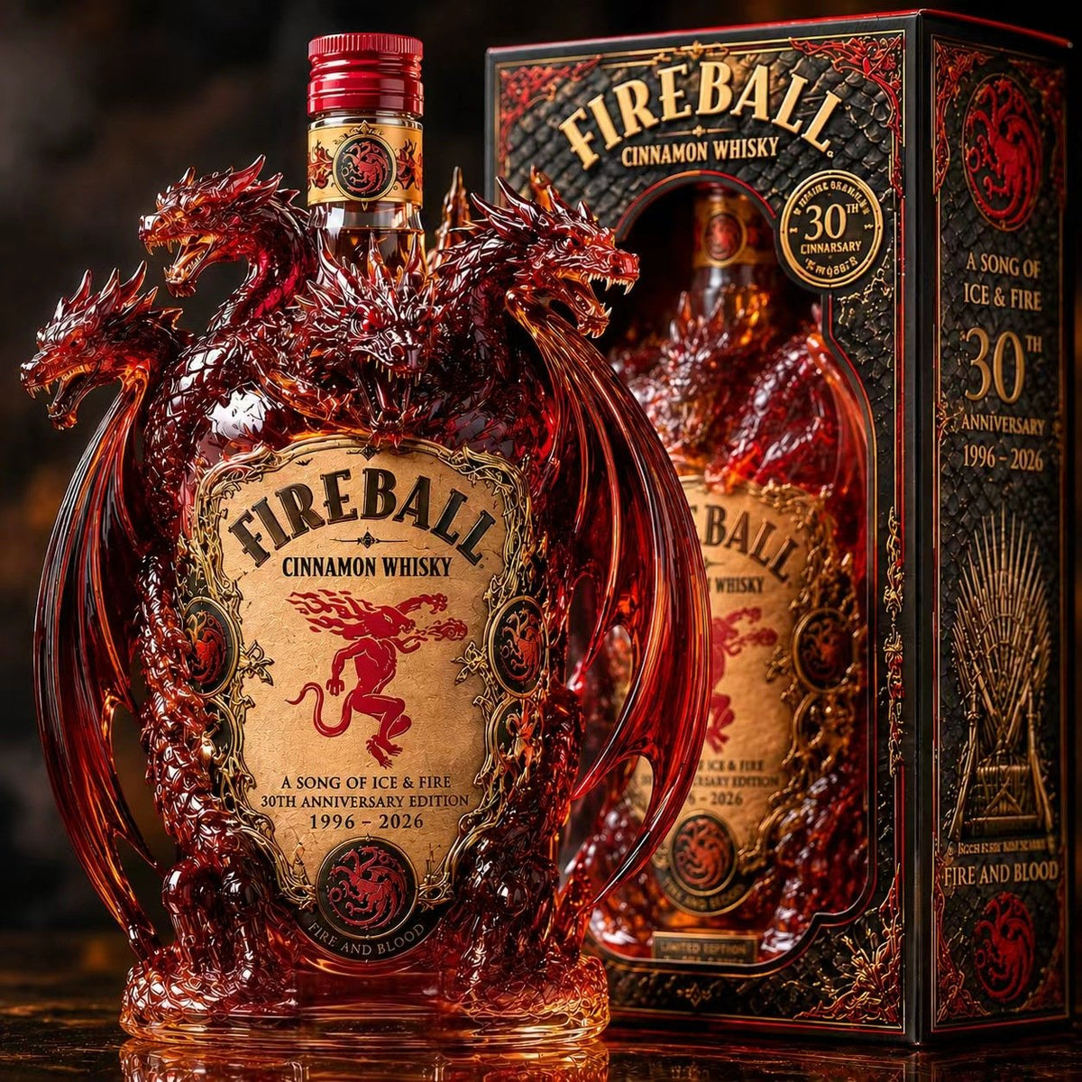 🐉 Dragon Sculpted Collector Bottle – Amber Home Bar Display