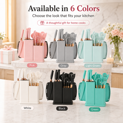 🔪✨ 19-Piece Kitchen Knife & Utensil Set – Cook, Prep & Organize in Style