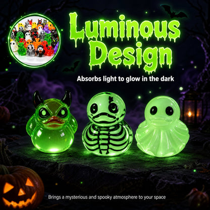 👻🎃Glow-In-The-Dark Mini Halloween Duck Set