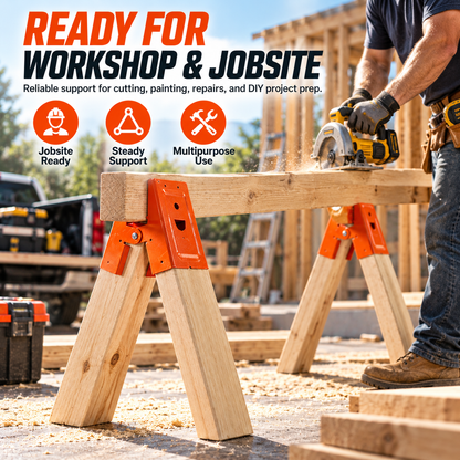 🛠️2PCS Heavy Duty Sawhorse Brackets with Clamp