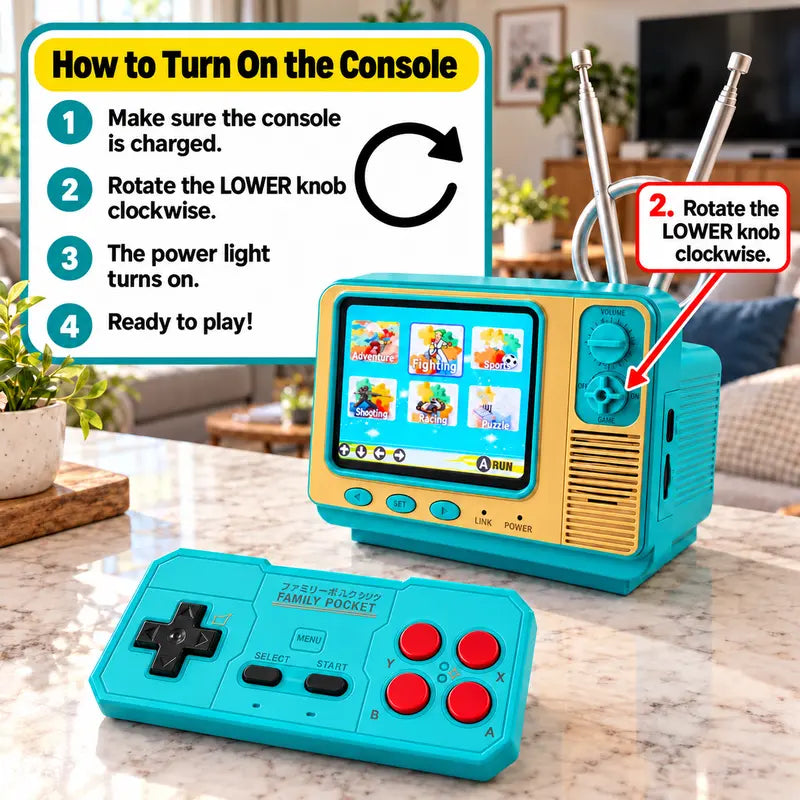 📺 Mini Retro TV Game Console – 308 Games, 2.8” Screen & Wireless Controller