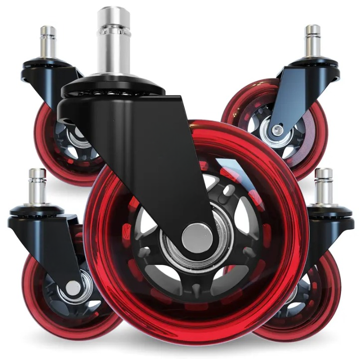 🛼 Premium Inline-Style Office Chair Wheels – Universal Fit • Easy Install • Set of 5