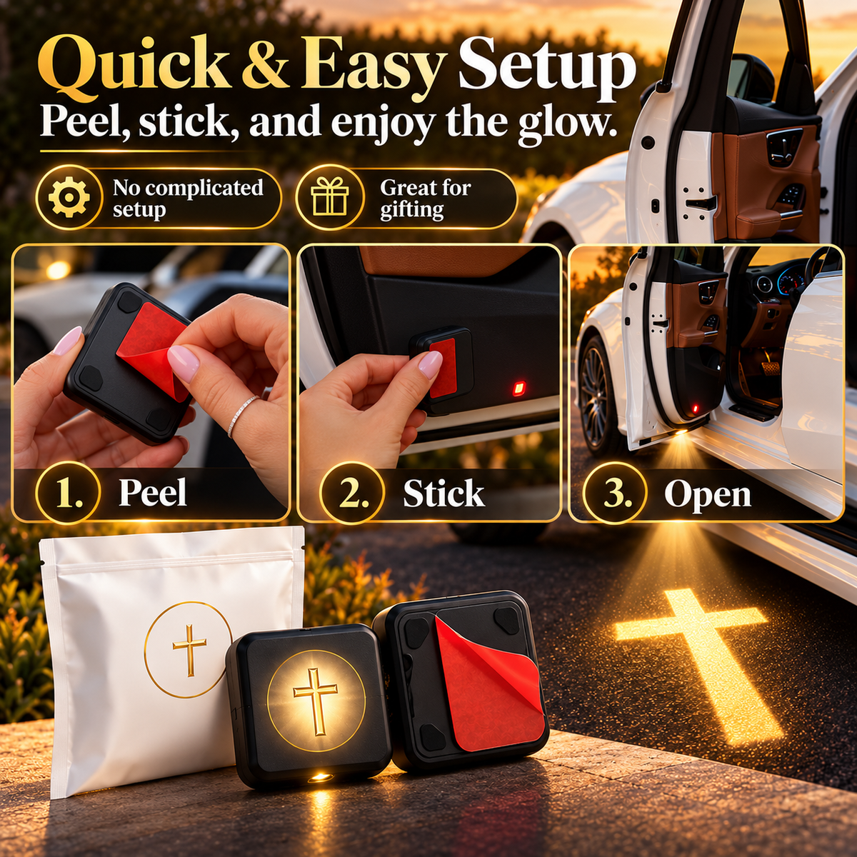 Christian Car Door Projector Light – Faith-Inspired Welcome Glow